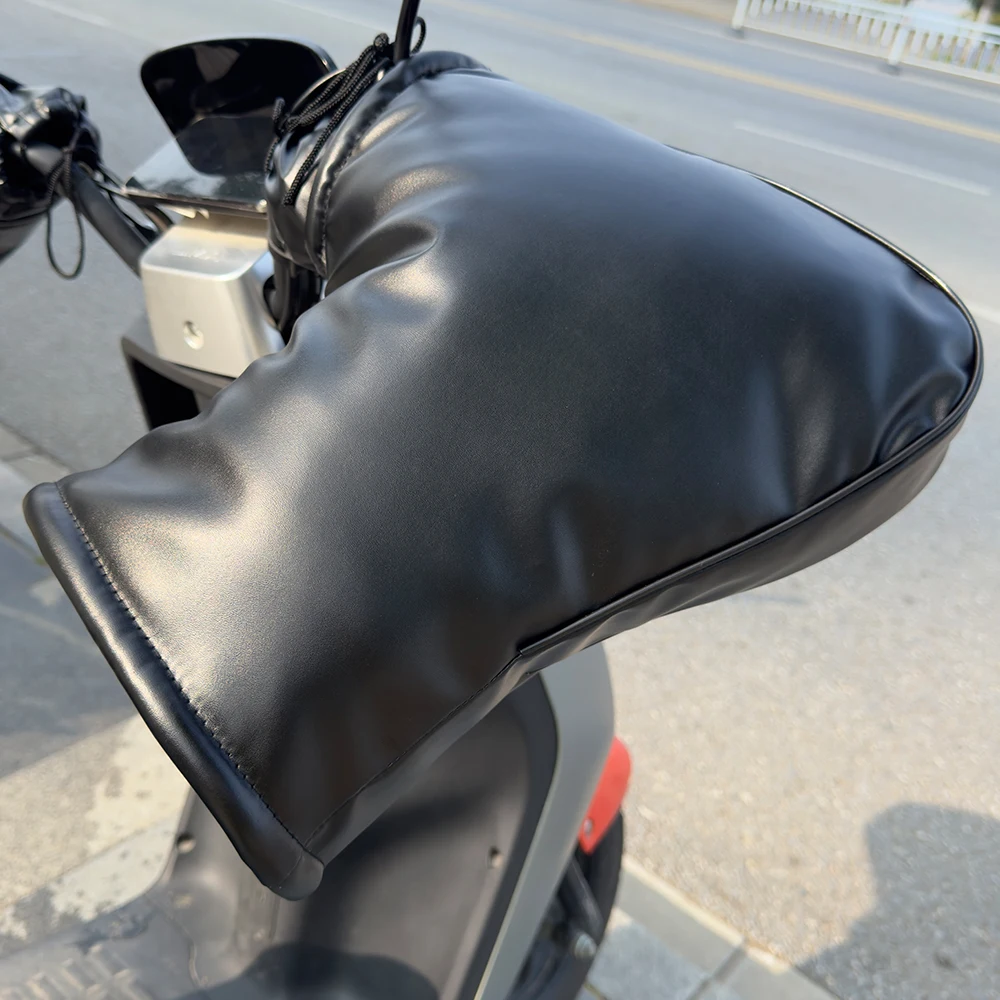Motorrad Wasserdichte PU-Lenkerabdeckung Winter Batterie-Auto Windschutz Handschuhe Warme Lenkerabdeckung Verdickung für Wärme und Kälteschutz – Detail 6
