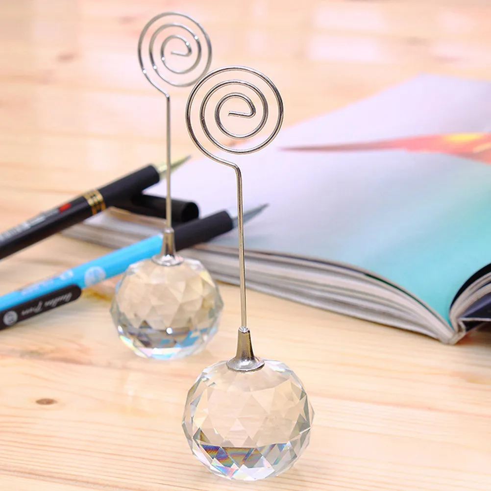 1Pcs Crystal Ball Seat Card Holder Decorative Base Note Clip Wedding Party Favor Photo Clip Table Marker Photo Holder