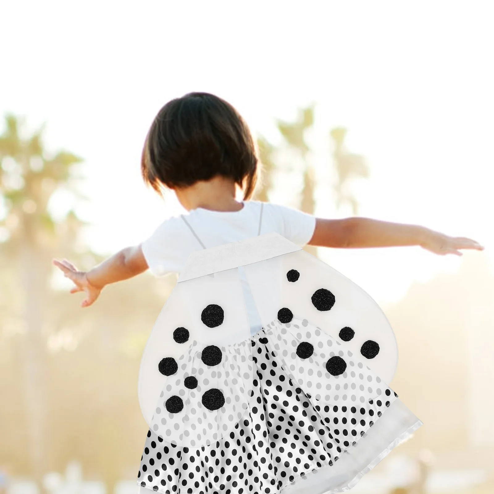 

1 set Soft Comfortable Black White Wings Kids Party Costume Versatile Performance Adornment Adjustable Straps Design