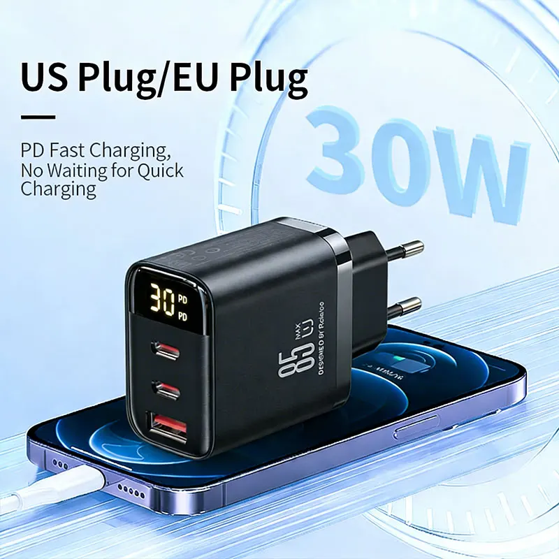 

PD Fast Charger Power Adapter USB A and Type C Quick Charge EU US Plug For iPad For MacBook Air Laptop For iPhone