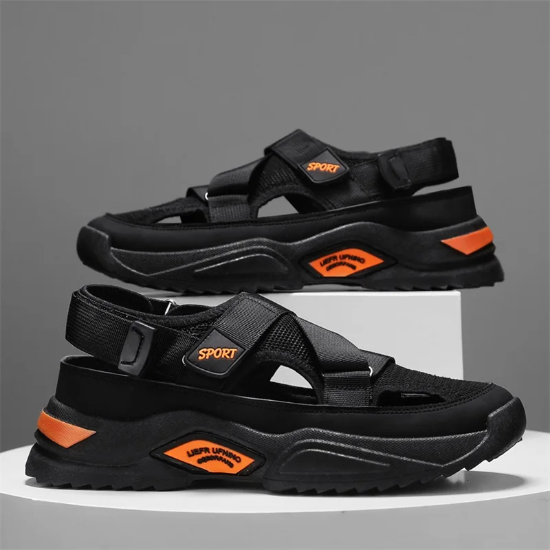 

Summer Men Sandals Genuine Leather Mens Casual Shoes Outdoor Men Leather Sandals for Men Beach Shoes Roman mens Shoes