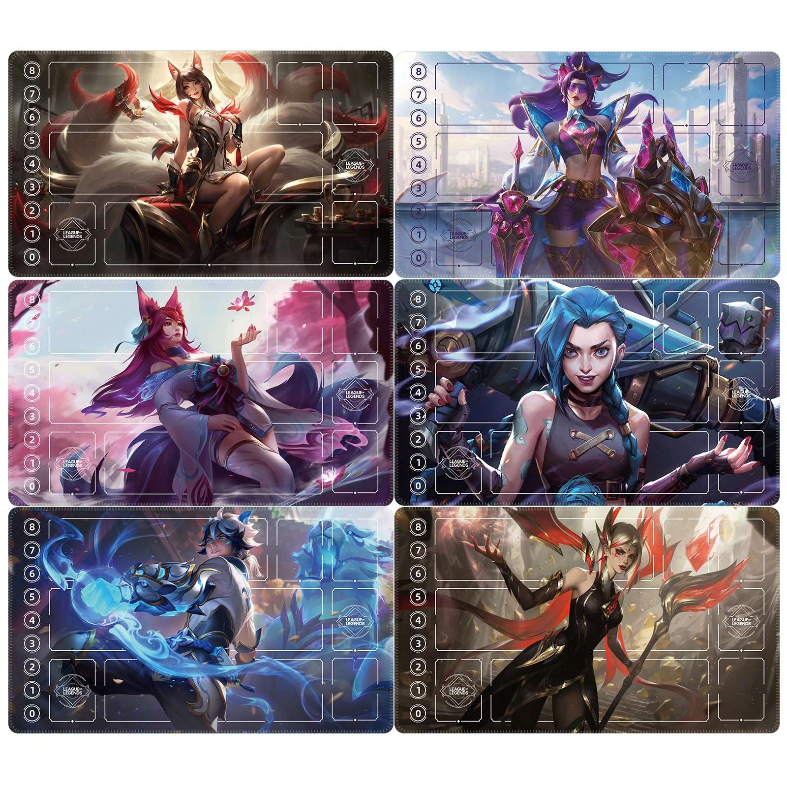 33 modelos Diy 600X350X2Mm diosa historia Kaisa tarjeta estera de batalla Ahri un solo jugador juego de mesa tarjeta Duel placa estera de batalla juguete de regalo