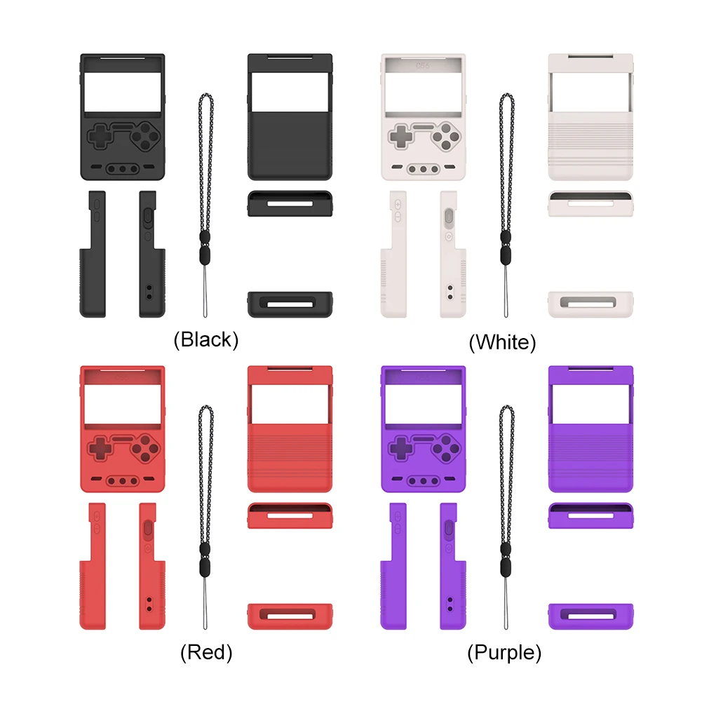 حافظة واقية من السيليكون مضادة للخدش مع غطاء حماية بحبل لوحدة التحكم في الألعاب المحمولة من الطوب Trimui