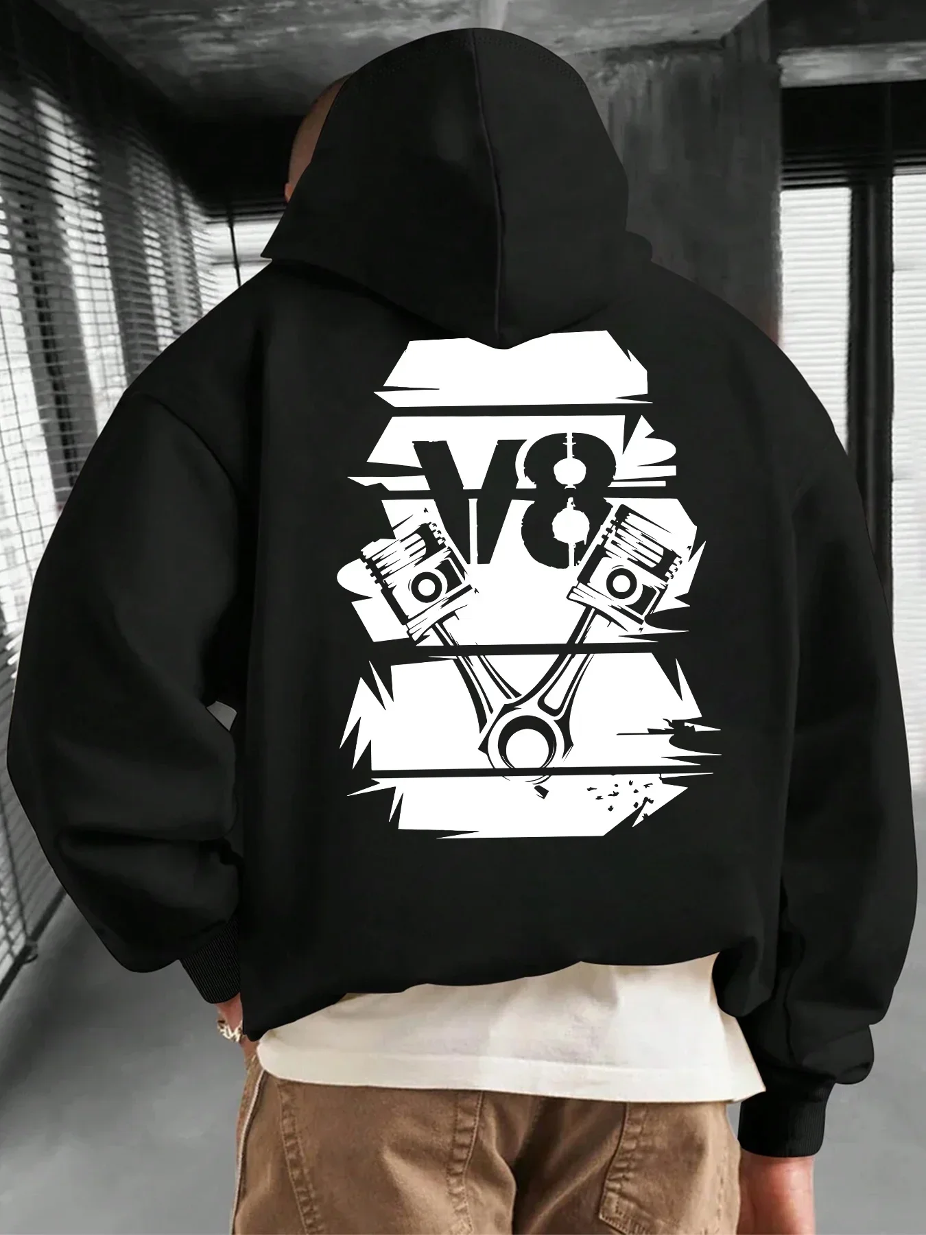Car Hoodie Unisex V8 Engine Piston Mechanic Automotive Muscle Car Hot Rod Racing Aesthetic Oversized Casual Sport Sweatshirts