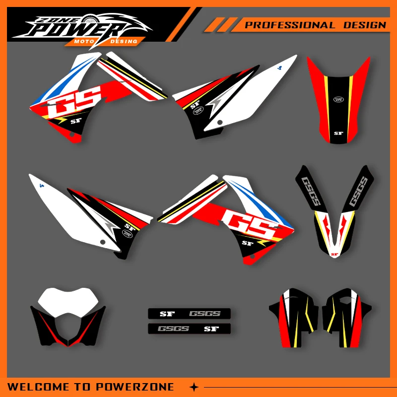 

POWERZONE для GASGAS для EC Motocross Team, графический фон, наклейки, наборы наклеек для GASGAS 2010 2011, EC MC, индивидуальный 01