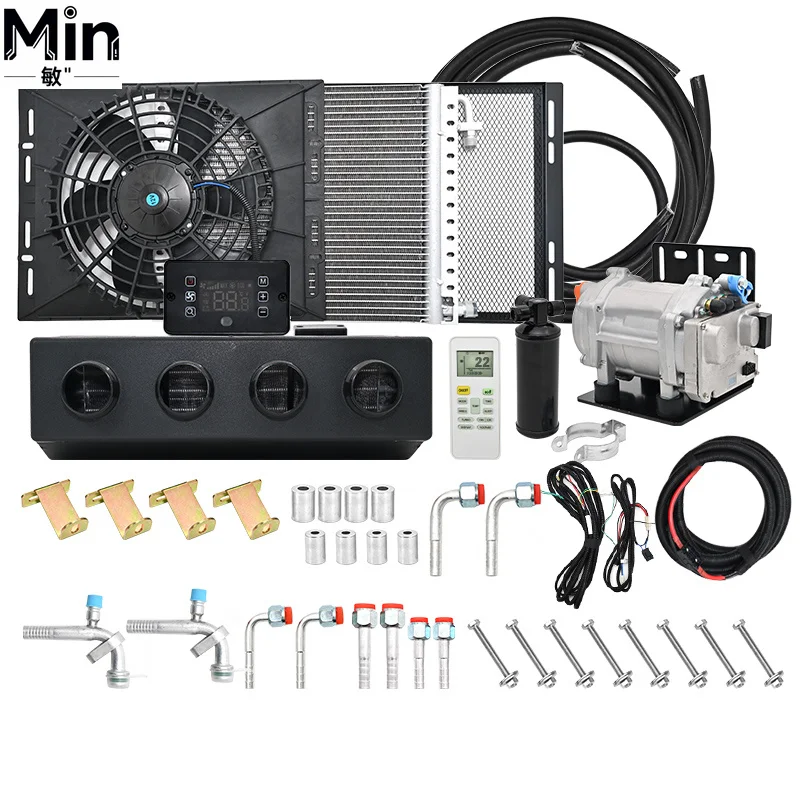 404 Universal 12V 24V Compressor Air Conditioner with Heating for Car Truck Camper Van Rv Boat Parking Air Conditioner