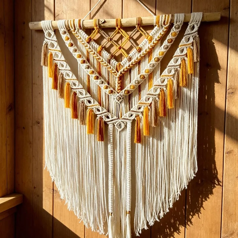 Bohemian hand-woven cotton rope decoration bedroom home decoration
