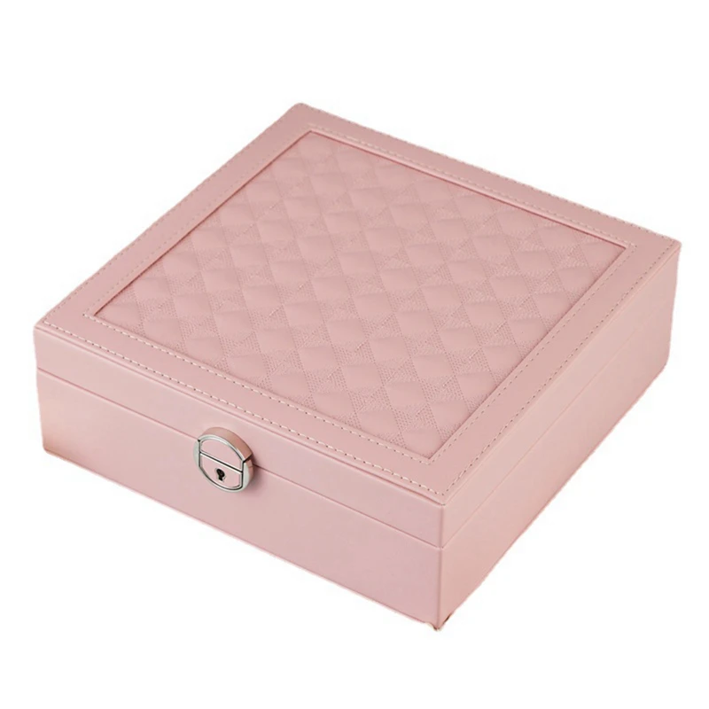 Girly Pink Jewelry Box Jewelry Fashion Storage Leather Box Jewelry Ring Jewelry Box For Jewelry Storage And Display Easy Install