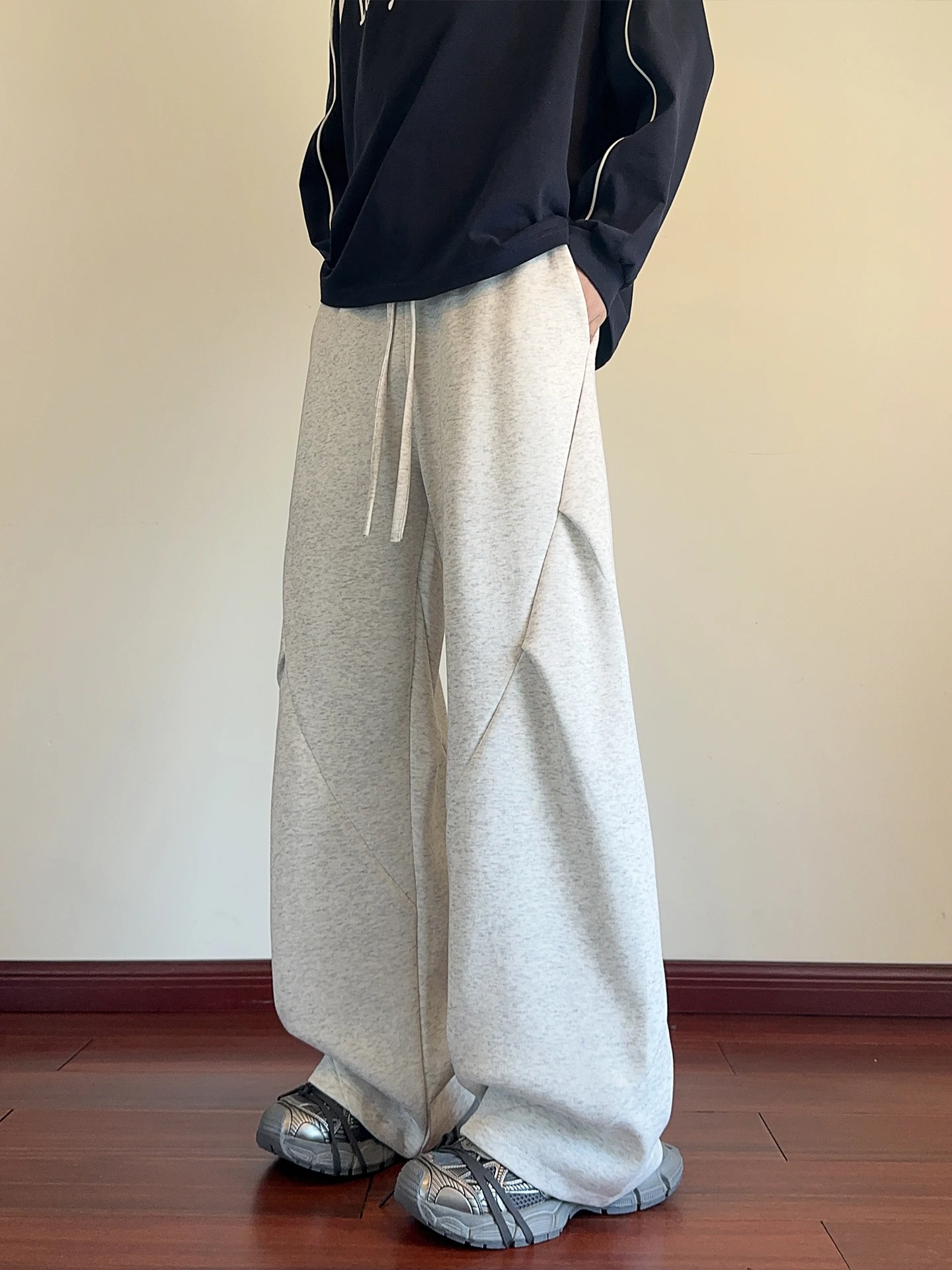 

Мужские брюки-парашютчики GPOUHO в американском стиле, плиссированные, свободного кроя, прямые, спортивные, повседневные, осенние, модные