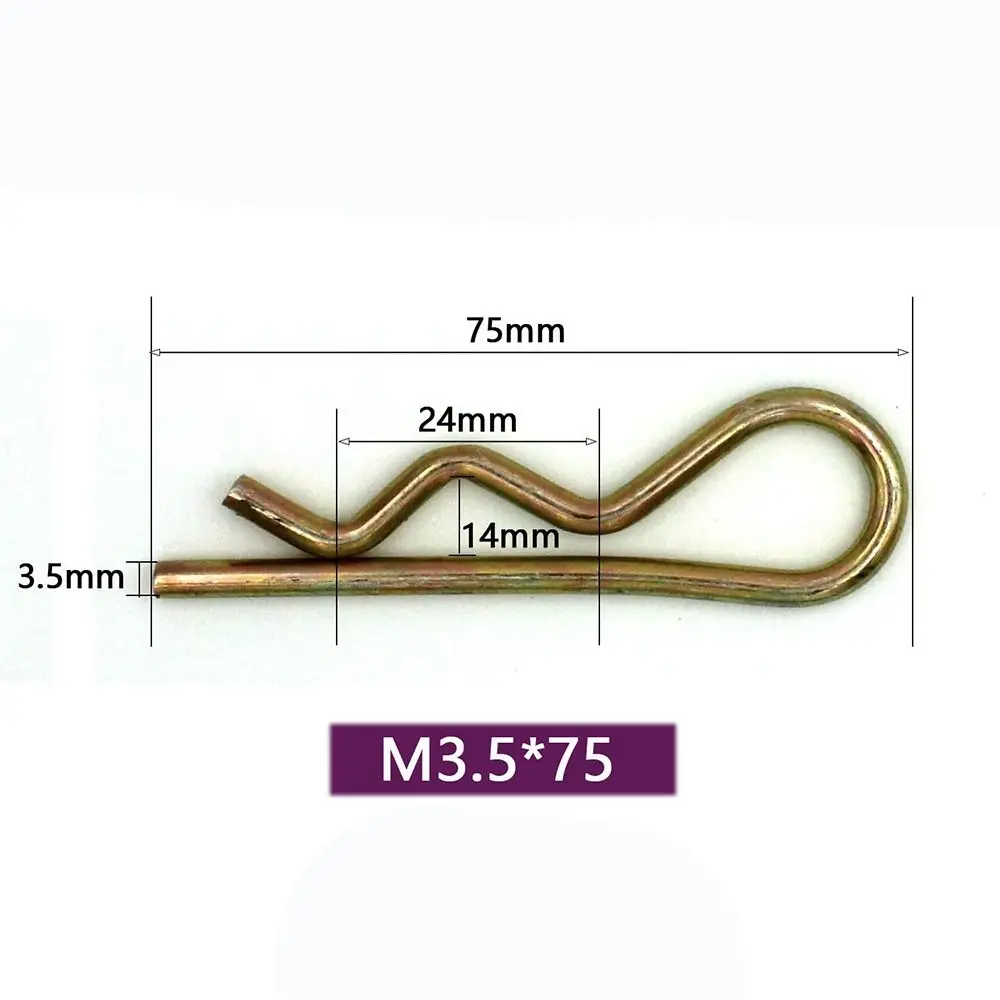 1/10Pcs Heavy Duty Colour Zine Cotter Pin M3.5×75mm Spring Steel R Clips Wire Hair Pins Farm, Lawn, Garden