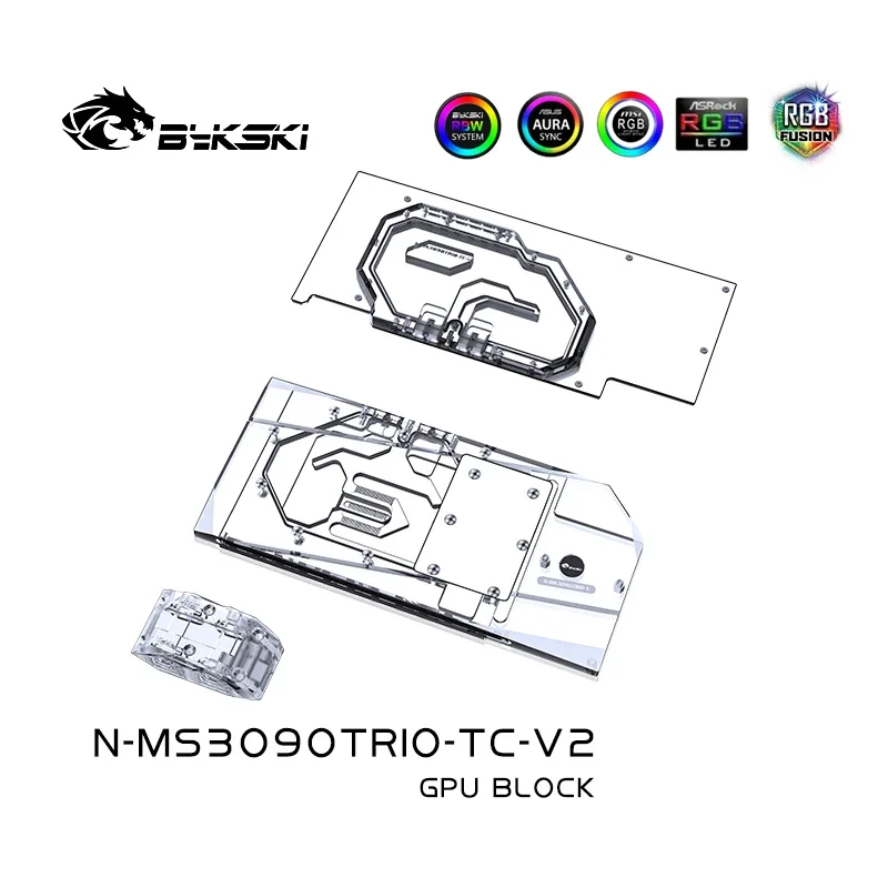 Imagem -04 - Bykski-bloco de Gpu com Cooler Backplane Waterway Ativo Msi Rtx 3090 3080ti 3080 Gaming x Trio Suprim x