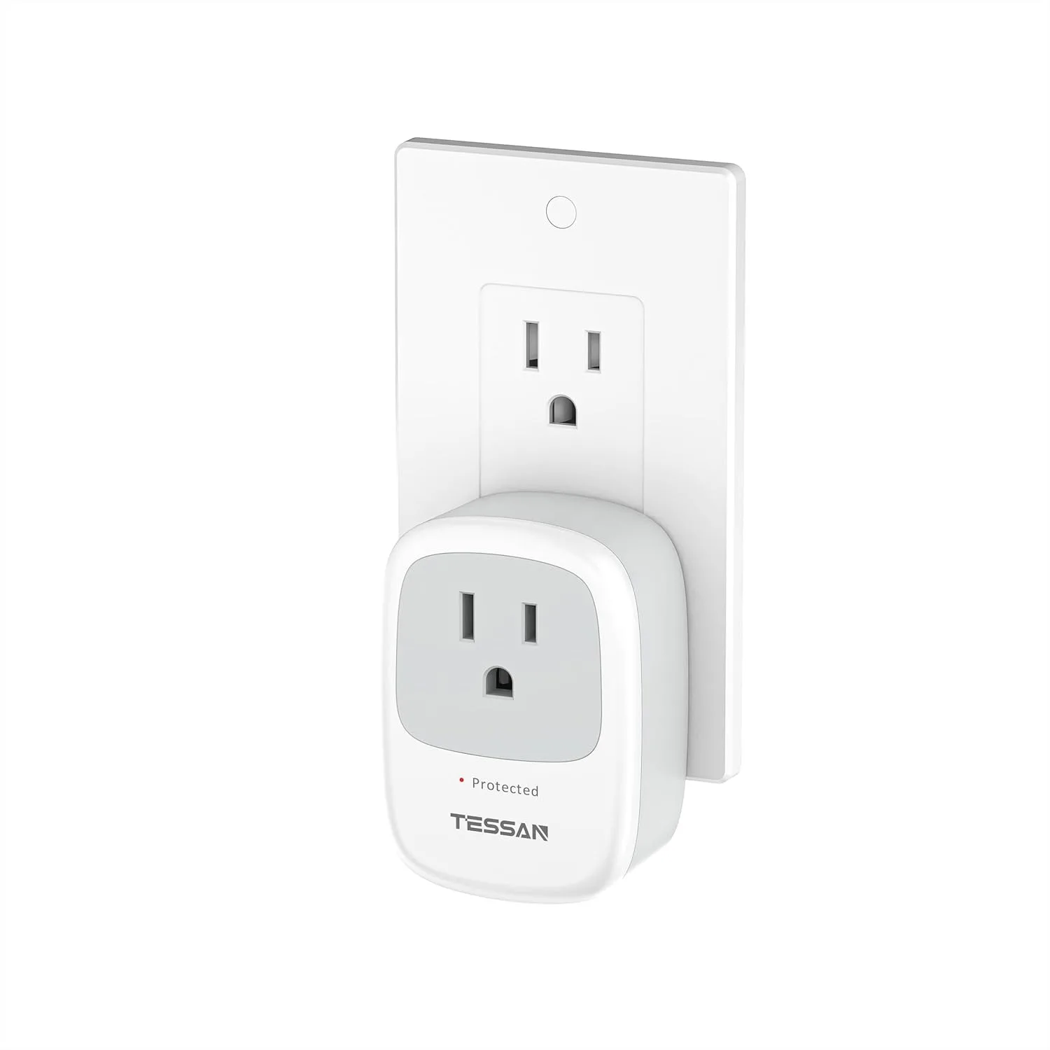 

1050J Surge Protector Single Plug with Protected Light Indicator, 1875W Portable Wall Outlet for TV Computer Refrigerator