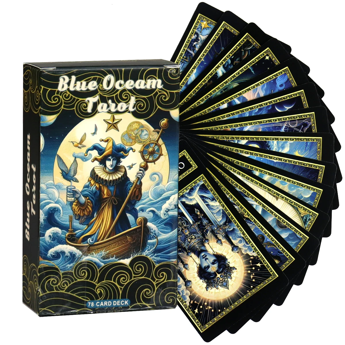 Blue Oceam Tarot Deck About 10X6cm Cards Games Divination Party Desktop Toy Entertainment Leisure 18+