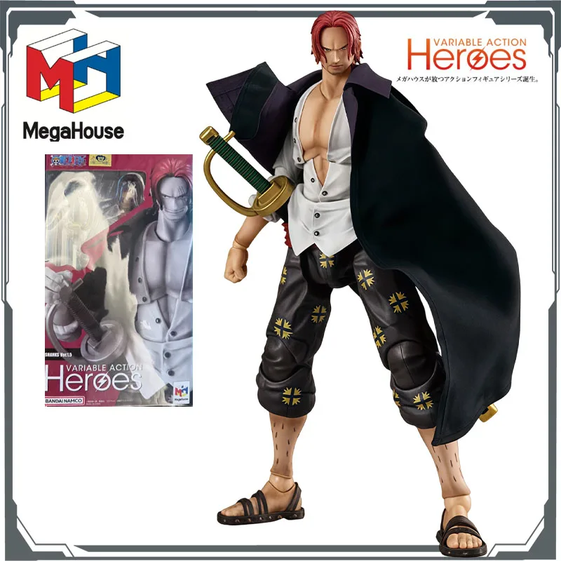MegaHouse Original Variable Action Heroes Red-Haired Shanks Anime Action Figures Toys for Boys Christmas Gift Collectible Model