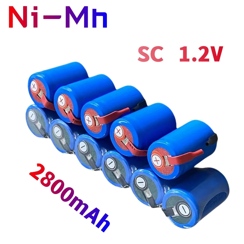 New 4/5SC SC Sub C li-ion Li-Po Lithium Battery High-Discharge 1.2V 2800mAh Rechargeable Ni-MH Batteries With Welding Tabs