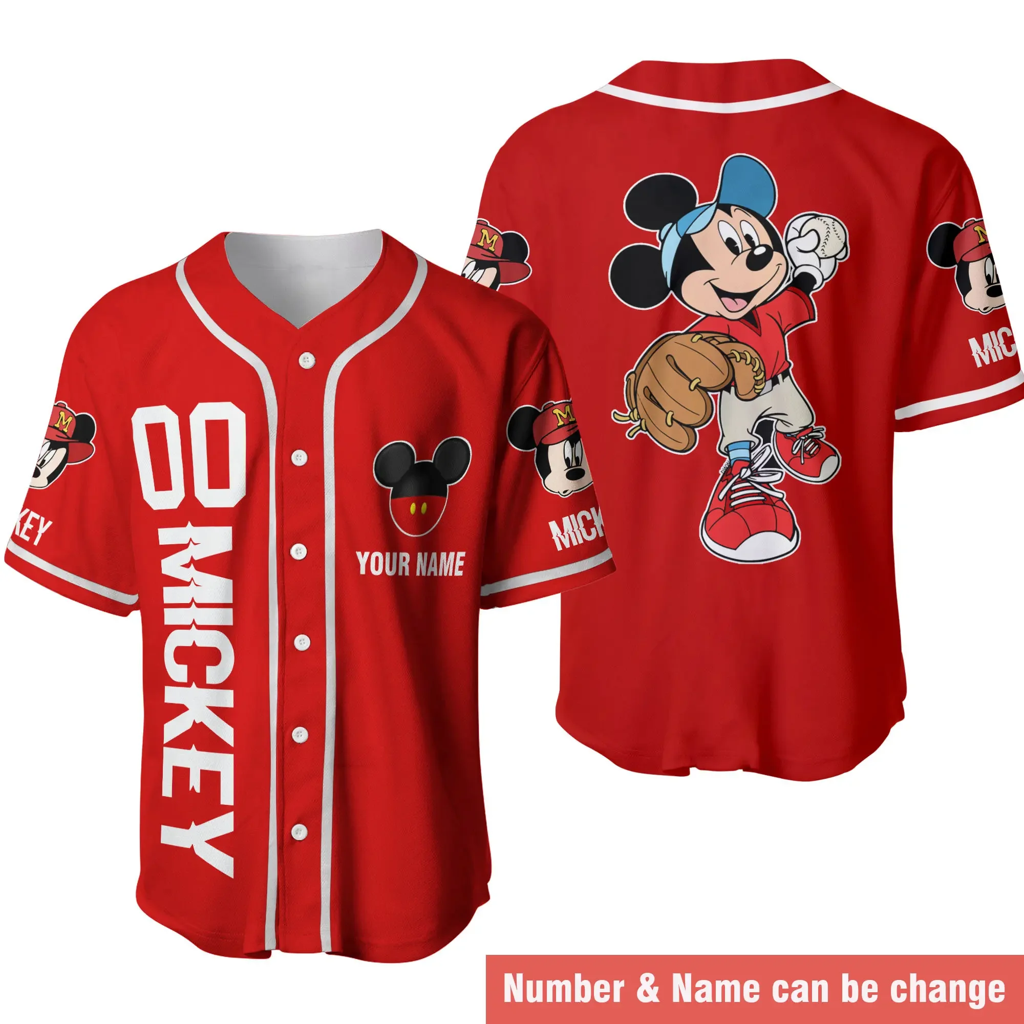 

Personalized Donald Baseball Jersey Donald Duck Short Sleeve Sports Jersey Customized Name Baseball Jersey Disney Shirt