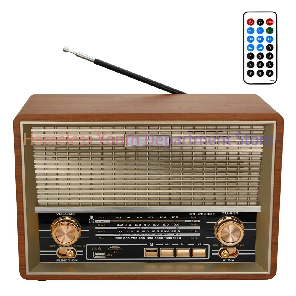 Retro Bluetooth Speaker Old Man Multifunctional Portable Wood Mono Radio Stereo