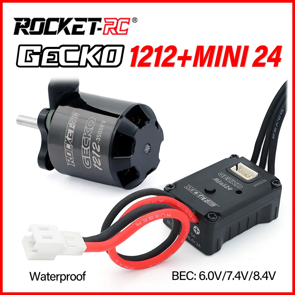 ROCKET-RC GECKO MINI24 ESC 1212 Motor Brushless Sensorless for 1/18 1/24 RC Car