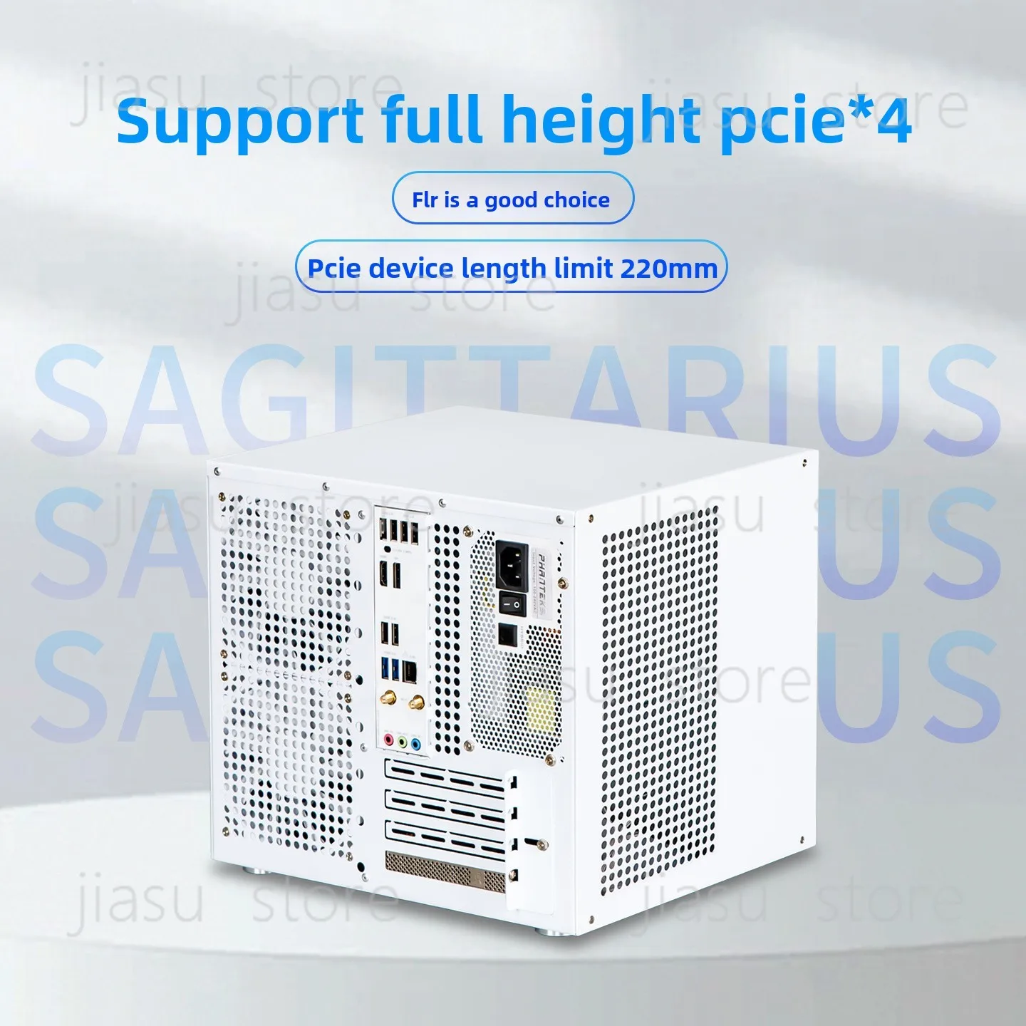 8-Bay NAS Case, MATX Motherboard Support with SATA Backplane, ATX Power, Full Height PCIe for Home Storage