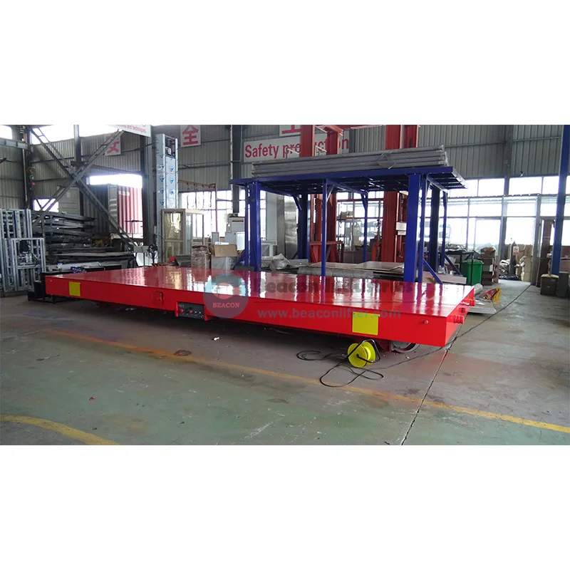 5-100 ton large capacity trackless cargo material handling equipment battery driven transfer flat car