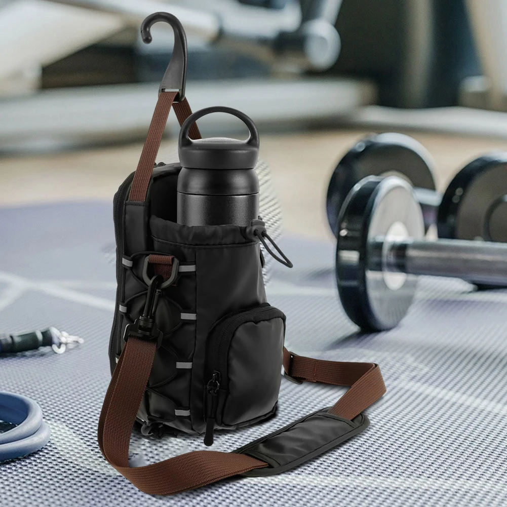 

Magnetic Gym Sling Bag with Bottle Holder Gym Crossbody Bag Gym Bottle Carrier Bag for Men Women Gym Accessories Organizer