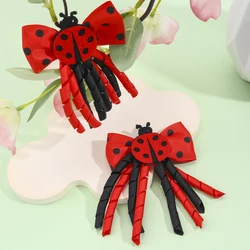 2pcs Cute Ladybird Hair Clips for Girls Hair Accessories Curling Tassel Hairclip Barrettes Headwear Hair Accessories Gift