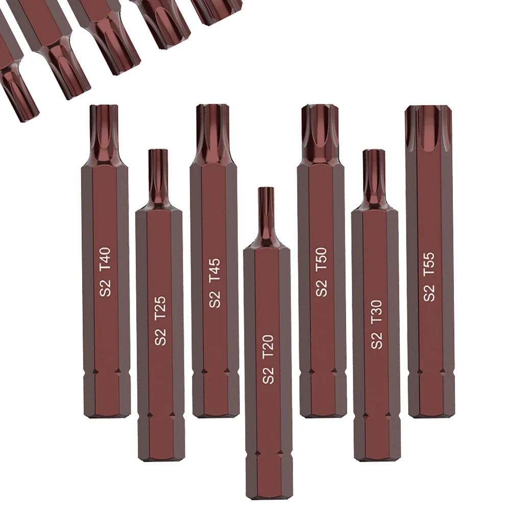 Torx Screwdriver Bit T20/25/30/40/45/50/55 Electric Screwdriver Bits 75mm Hex Shank Bits Tools Hot Sale