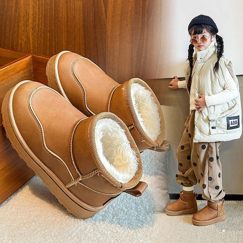 أزياء الأطفال عدم الانزلاق مبطن بنين بنات القطن سميكة القطن أحذية الشتاء الدافئة بلون يمكن ارتداؤها لينة وحيد عارضة الأحذية