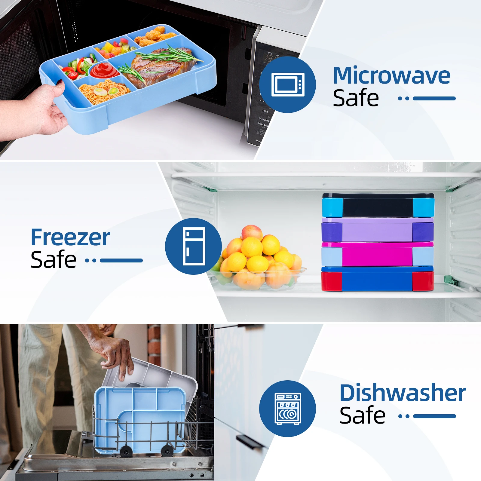 Niedliche Kinder-Lunchbox mit Muster, tragbar, unterteilt, mikrowellengeeignet, auslaufsicherer Lebensmittelbehälter für die Schule und die Küche – Detail 23