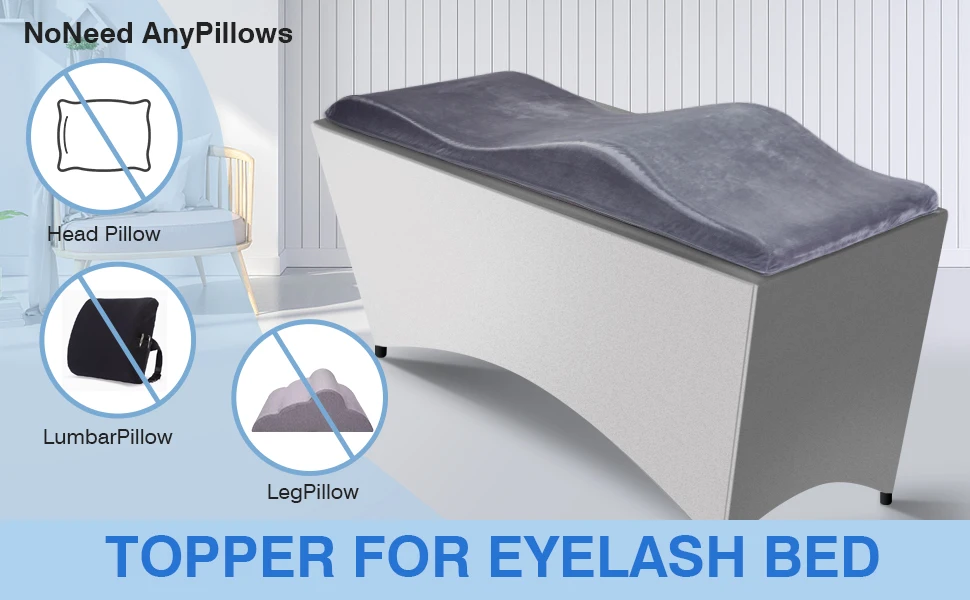 Mattress for Eyelash Stretchers Lash Bed Topper and Bed Cover, Ergonomic Curvy Massage Table Cushion, Lash Bed Topper Mattress