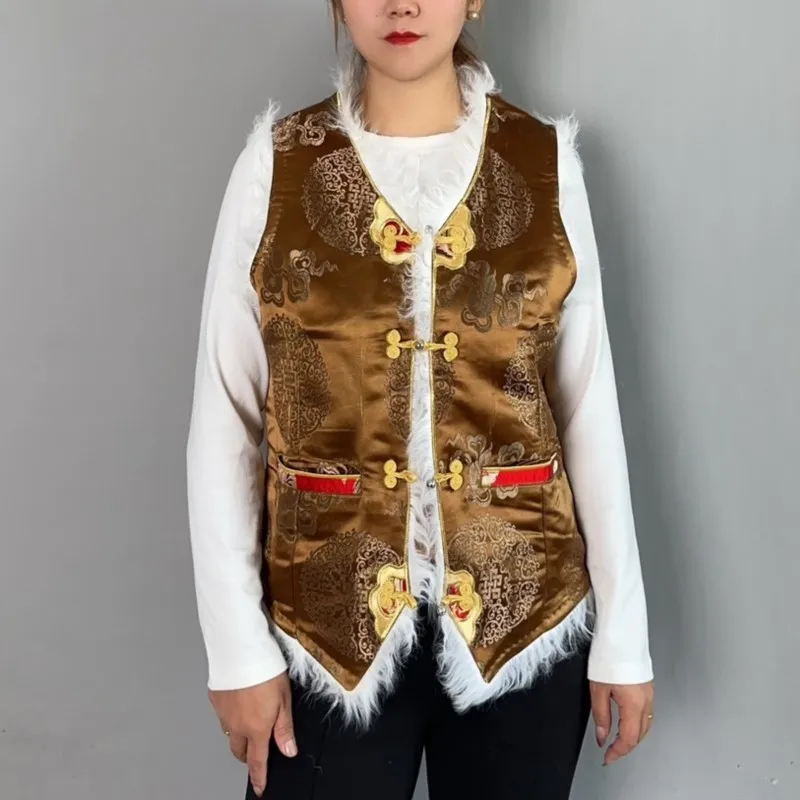 

Women's Autumn and Winter Style Border Tibetan Clothing Ethnic Vest Waistcoat Coat Top Outer Wear