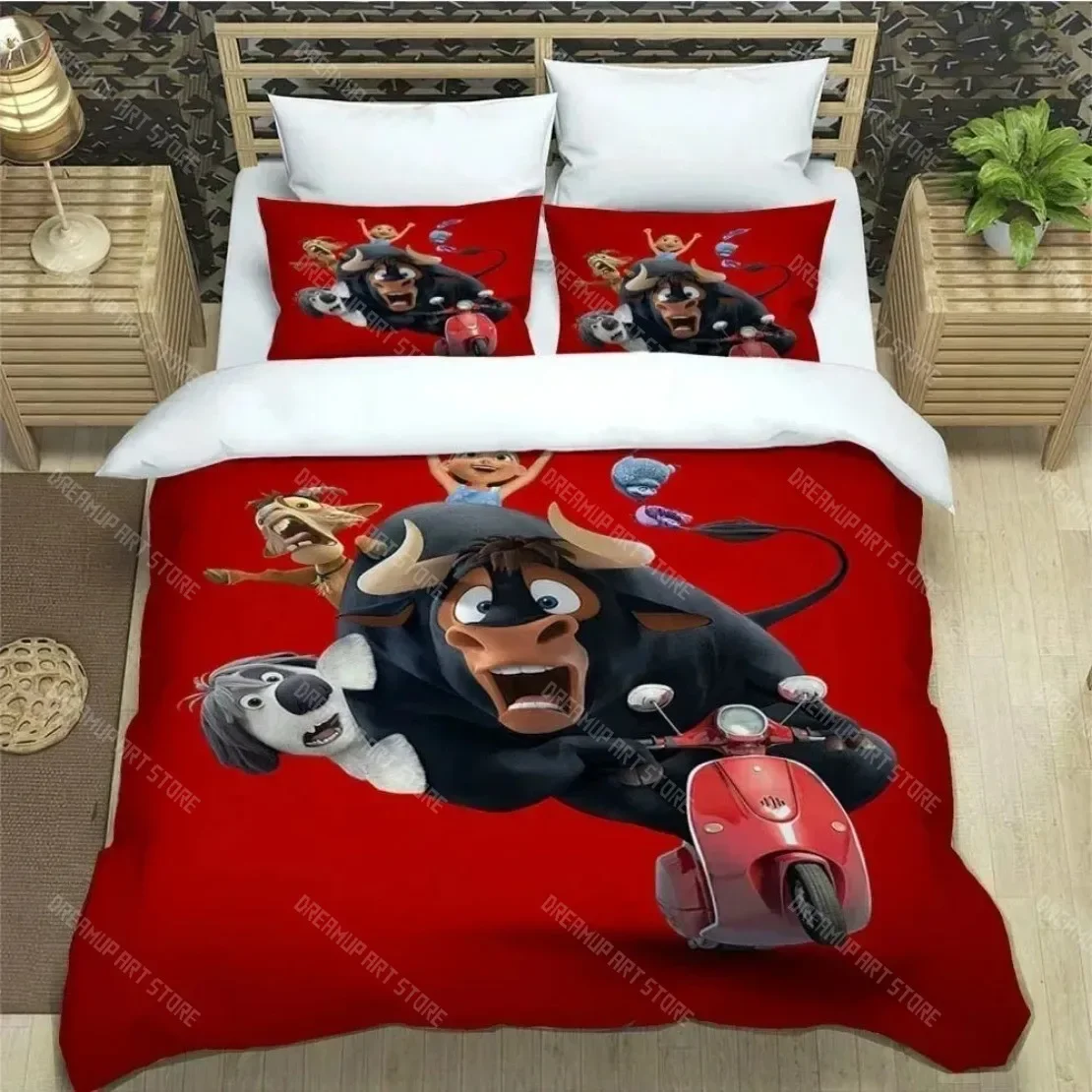 الكرتون فرديناند الفراش مجموعات ثلاثية الأبعاد طباعة نينا لوب أنجوس غطاء لحاف المخدة للأطفال الكبار بنين بنات هدايا