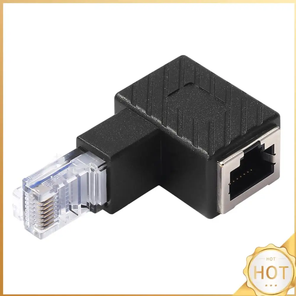 RJ45 ชายหญิง Converter 90 องศาอะแดปเตอร์ LAN Ethernet Connector