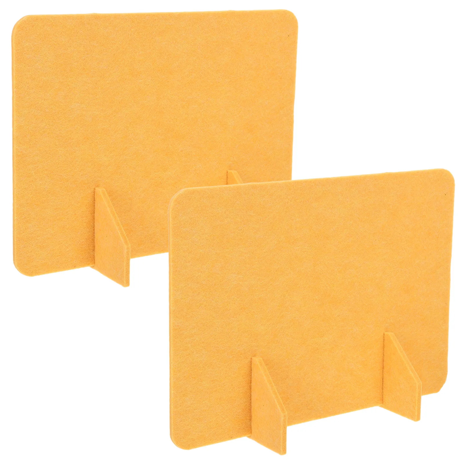 2Pcs Office Desk Dividers Felt Desk Partition Panel Yellow 15.75x11.8in Portable Privacy Screens for Classroom Home Study Work