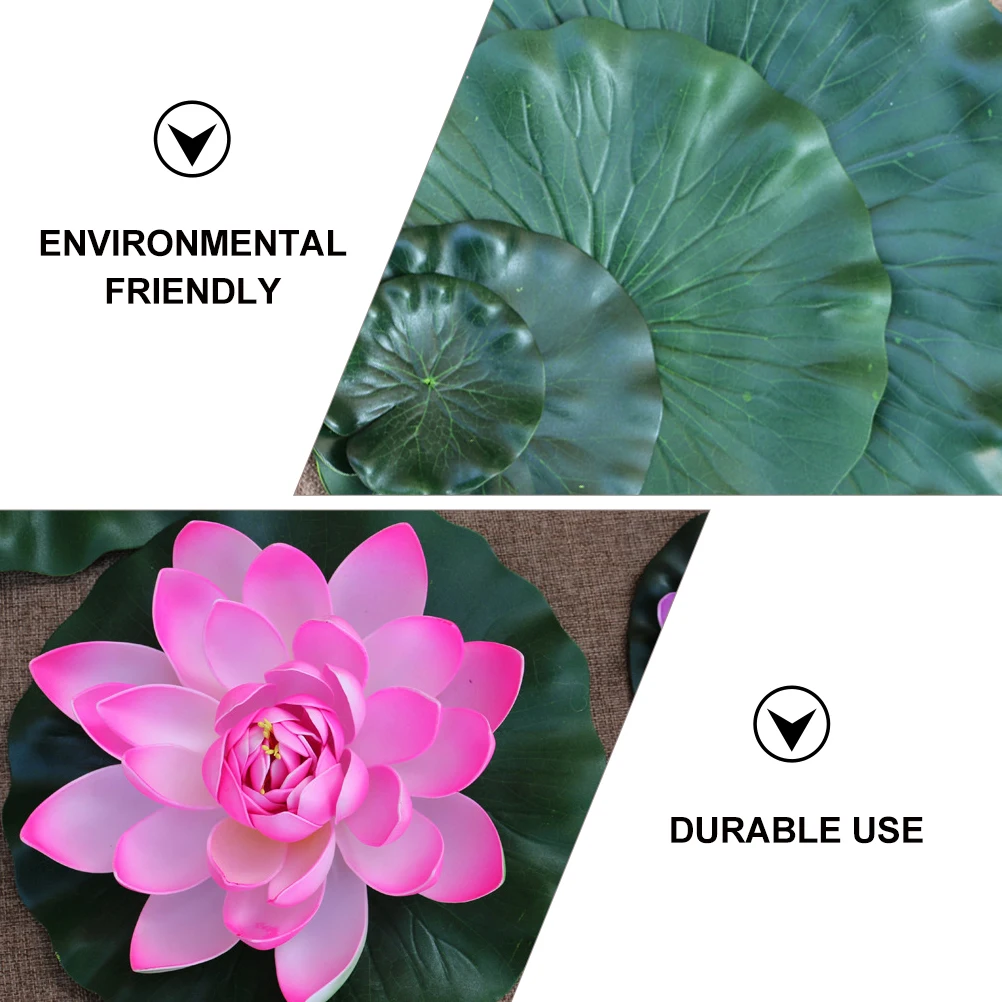 

8pcs Artificial Floating Lotus Leaves naments Water Lily Pads Flowers Garden Pond Fountain Aquarium Pool Home Decor Simulated