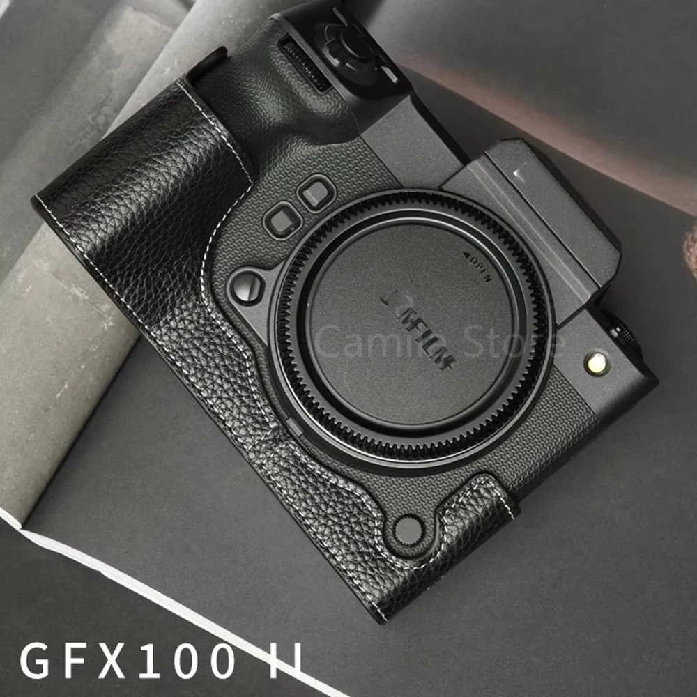 NEW handwork Photo Camera Genuine leather cowhide Bag Body BOX Case For Fujifilm FUJI GFX100 ii Protective sleeve base shell