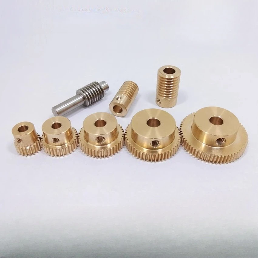 Module 0.5 Precision Brass Worm Gear Reducer, Micro Copper Worm Wheel Motor Gearbox, Compact Mini Industrial Gearbox