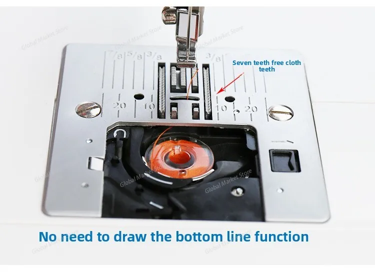 ماكينة خياطة منزلية إلكترونية VS-580AT مع غرزة قفل، كهربائية أوتوماتيكية بالكامل، مناسبة لجهد 110 فولت - 220 فولت #6