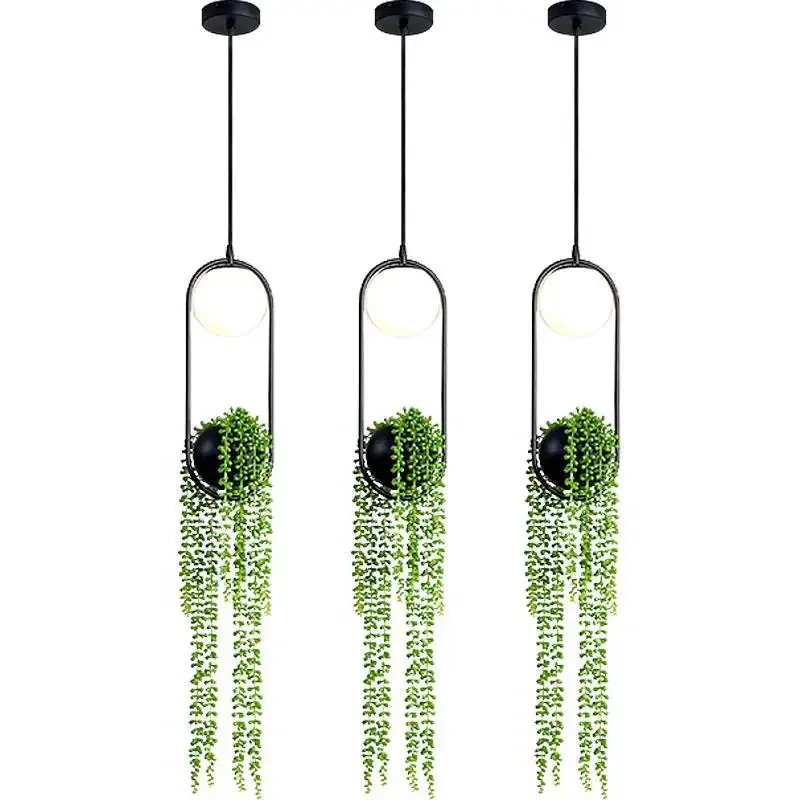 Plant Pendant Lights Skygarden Led Lamp Flower Pot Hanging  Nordic Modern Hanglamp Restaurant Lighting Fixture Kitchen Decor