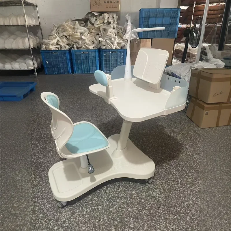 Adjustable Kids Study Desk and Chair Set Ergonomic Student Writing Table Mobile Home Furniture with Eye Protection