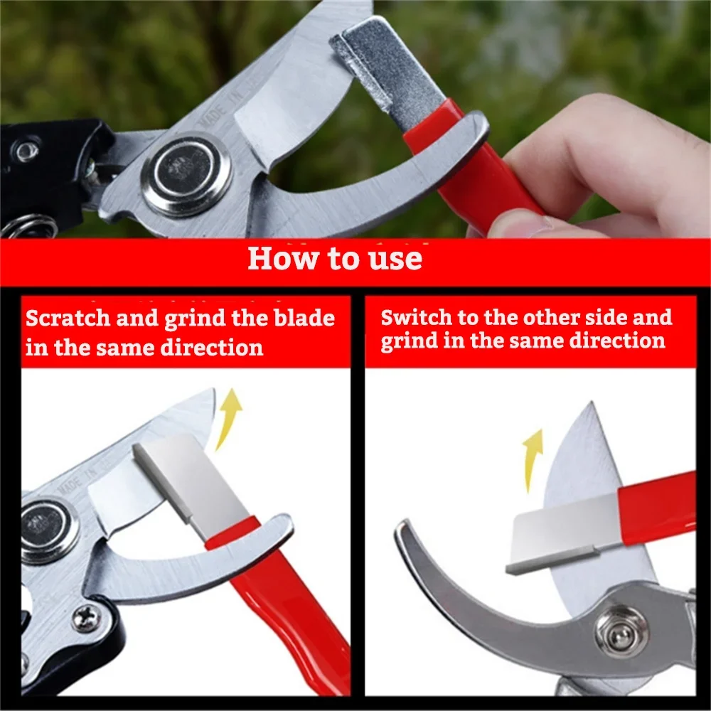 Handheld Garden Shear Scissors Sharpener Mini Portable Metal Knife Grindstone with Lid for Pruning Tools