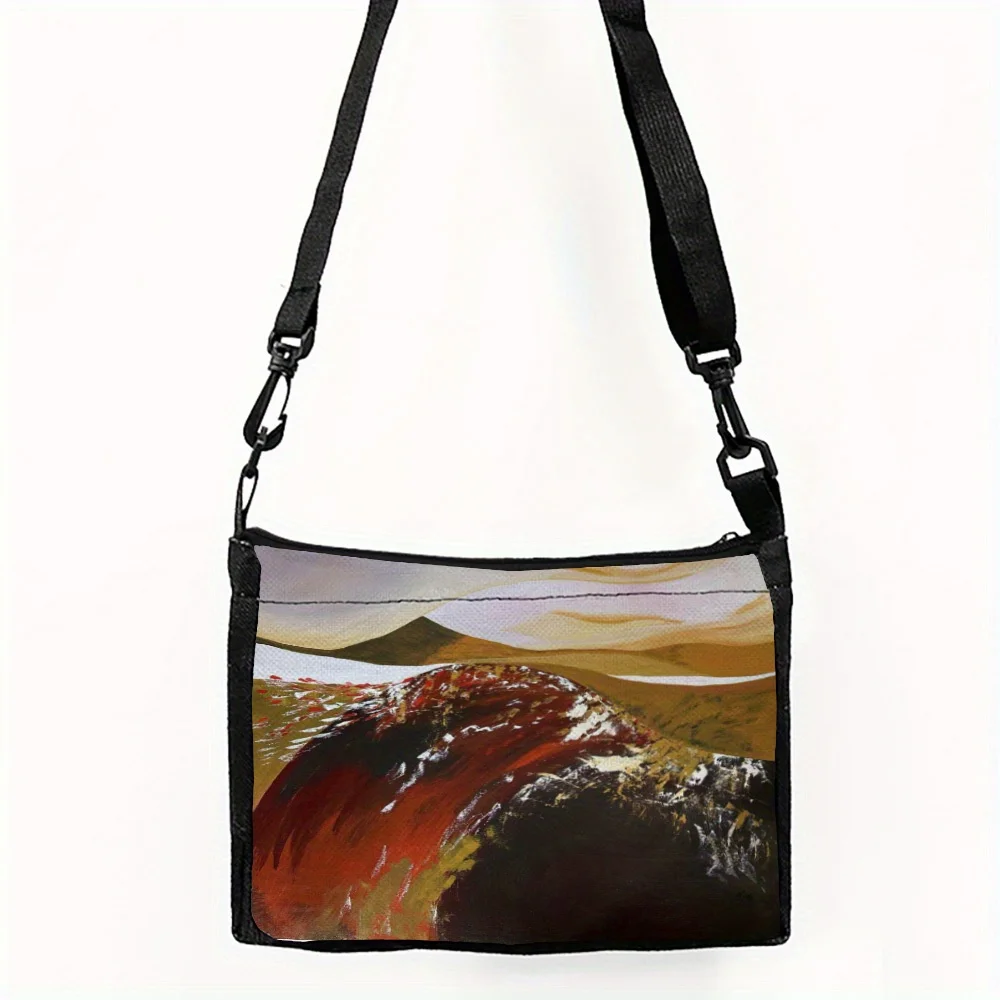 

Красочная сумка через плечо Valley на одно плечо с застежкой-молнией, которую можно стирать в руках, регулируемые ремни, подходит для прогулок и подарков