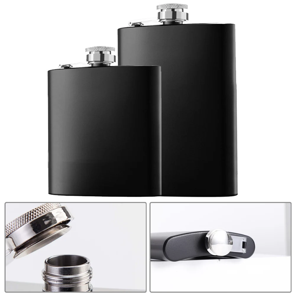 6/8oz Matte Black Hip Flask Stainless Steel Hip Flask With Funnel Pocket Hip Flask Alcohol Whiskey Hip Flask Screw Cap