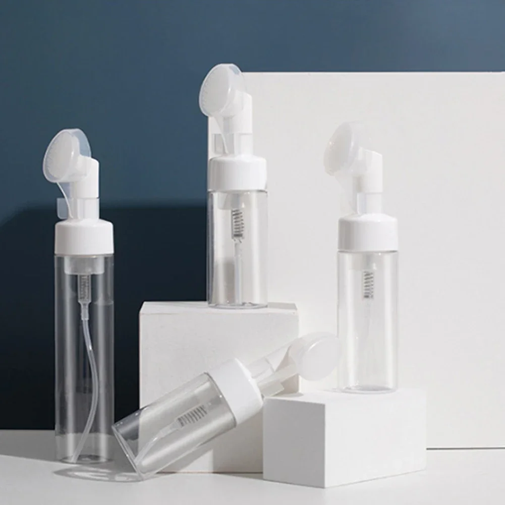 Mousse Liquid Dispenser Sparkling Bottle Cleanser Clean Plastic Portable Shiny Transparent Home Massage Brush Head