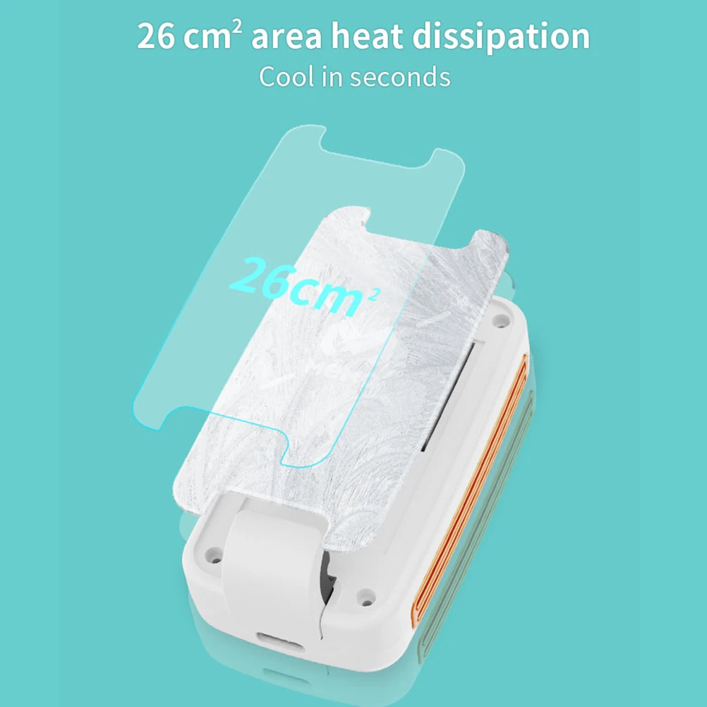 

Phone Cooling Device 26cm2 Heat Dissipation Silent Cold Mode Adjustable Temperature Wind Suction Design Semiconductor Radiator