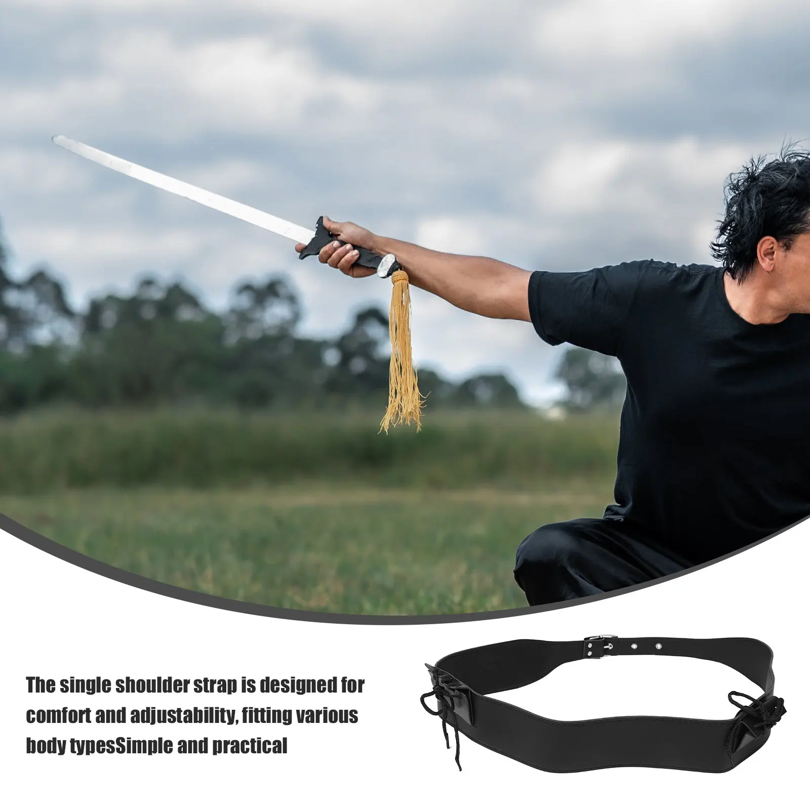 

Fake Sword Shoulder Strap Belt Holder for Katanas Chinese Japanese Swords Adjustable Carry Case for Fencing Costume