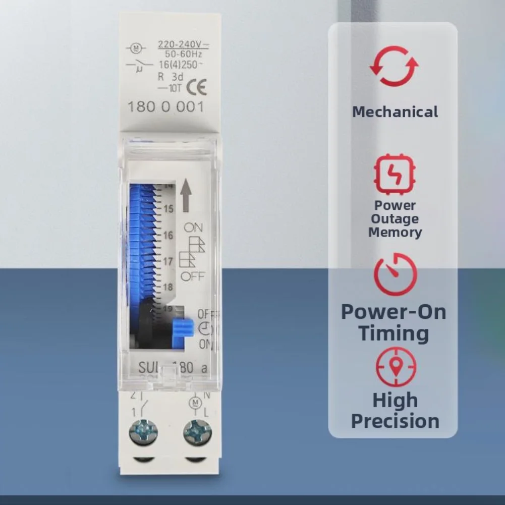 White Analog Timer Mechanical Timer For Home Timer Cyclic Timer Maximum Switching Voltage 230VAC Plastic Housing