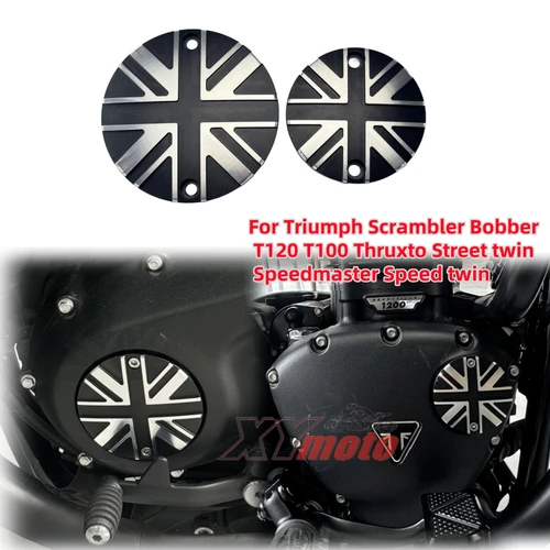 Imagen 1 del producto Insignia de embrague de motocicleta y cubierta de inspección Acg para Triumph Street Twin Bonneville T100 T120 Bobber Thruxton Scrambler Speed twin