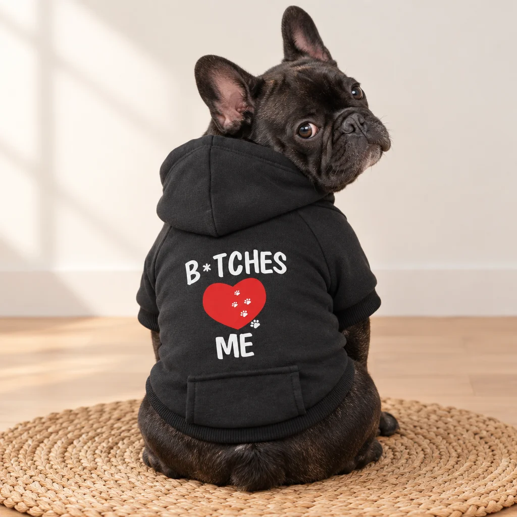 Red Heart With Letter Autumn Winter Spring Dog Clothes Small Medium Puppy Kitten York French Bulldog Fleece Lining Pet Hoodies