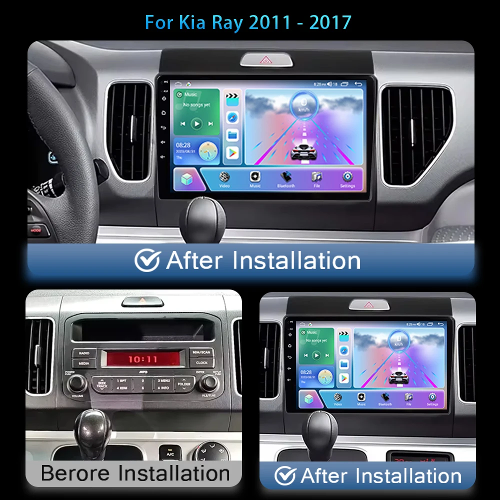 

2 Din Android Auto Wireless Carplay For KIA Ray 2011 - 2017 Car Radio Multimedia Stereo Player GPS Navigation Head Unit Wifi 4G